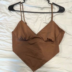 Brown side large adjustable crop tank top from Gliks